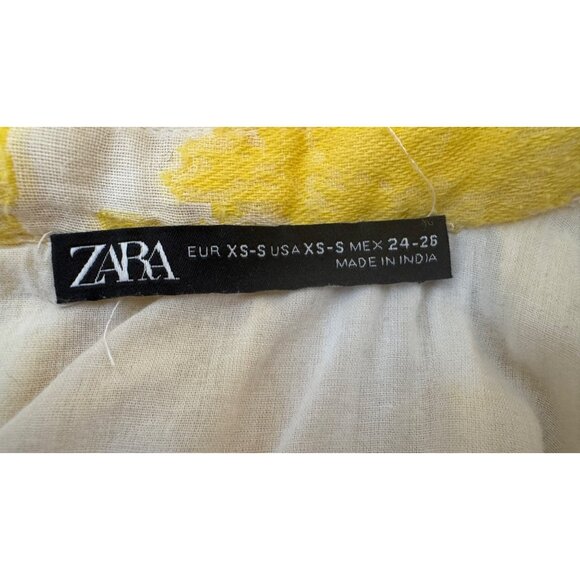 2/$30 ZARA XS-S Yellow & White Floral Cotton Dress - Picture 5 of 14